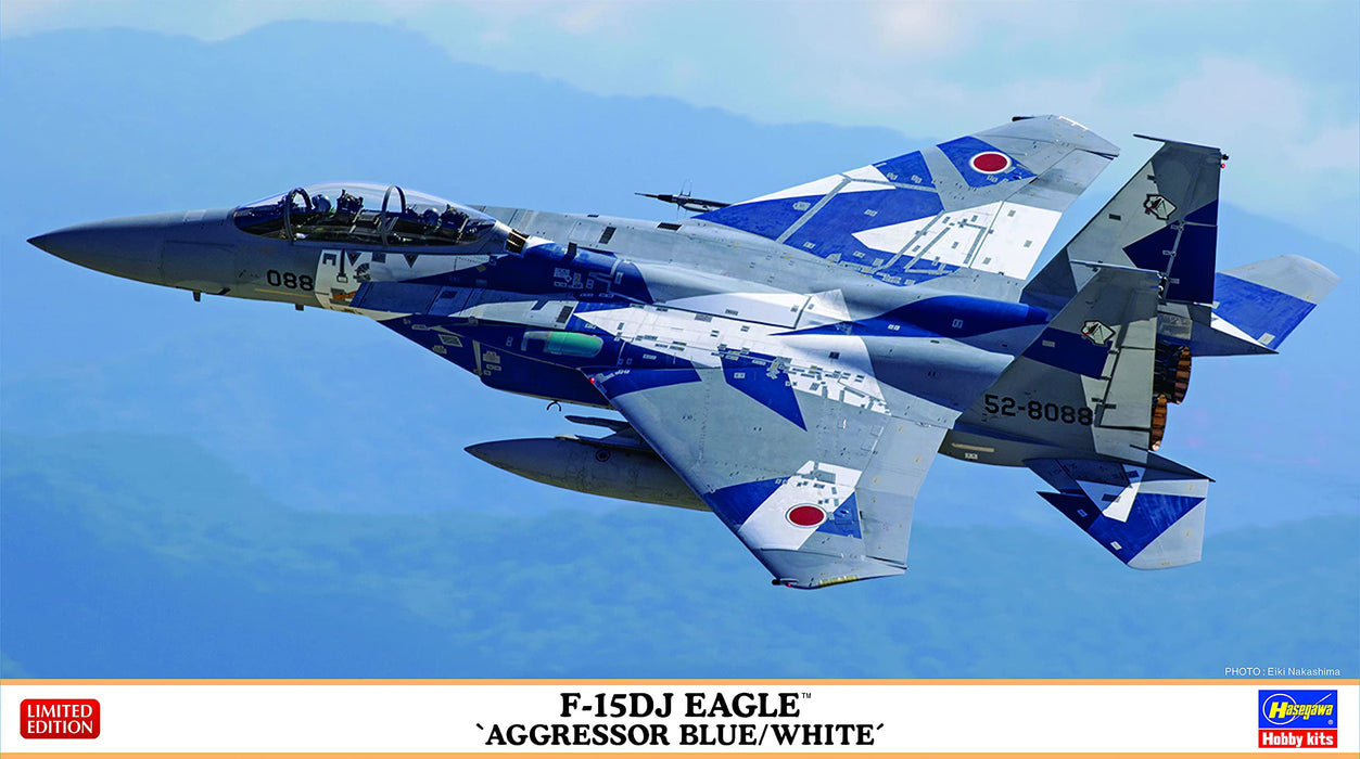 HASEGAWA 1/72 F15Dj Eagle Aggressor blau/weißes Kunststoffmodell