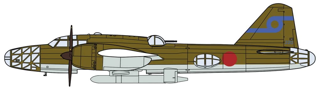 HASEGAWA 1/72 Mitsubishi Ki-67 Typ 4 Schwerer Bomber Hiryu I-Typ A mit Lenkraketen „62. Team“, Plastikmodell