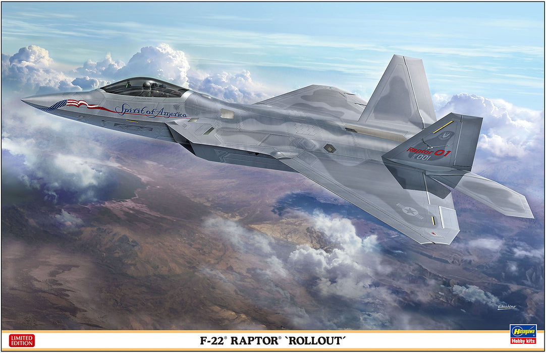 HASEGAWA - 07467 The Usa F-22 Raptor Rollout 1/48 Scale Kit