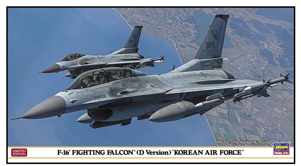 HASEGAWA 1/48 F-16 Fighting Falcon D Type Plastikmodell der südkoreanischen Luftwaffe