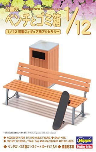 Kit de modèle de banc de parc et de poubelle Hasegawa 1/12