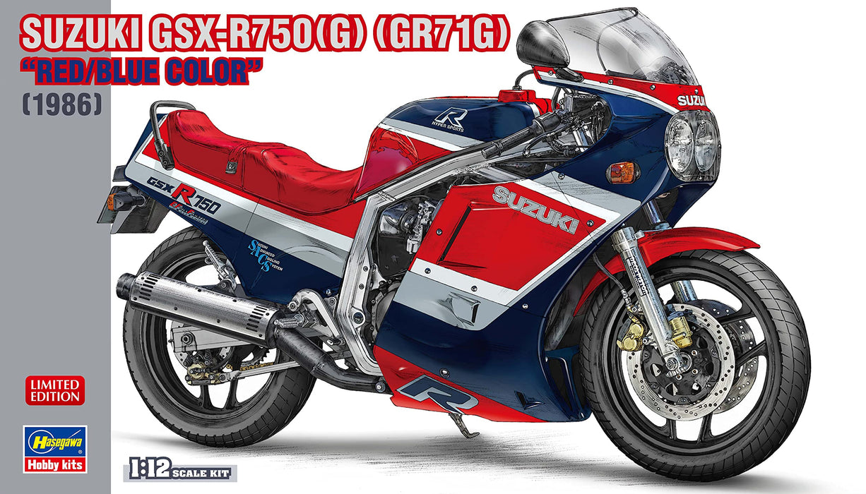 Hasegawa 1/12 Suzuki Gsx-R750 (G) (Gr71G) Rouge/Bleu Couleur Plastique Modèle 21741