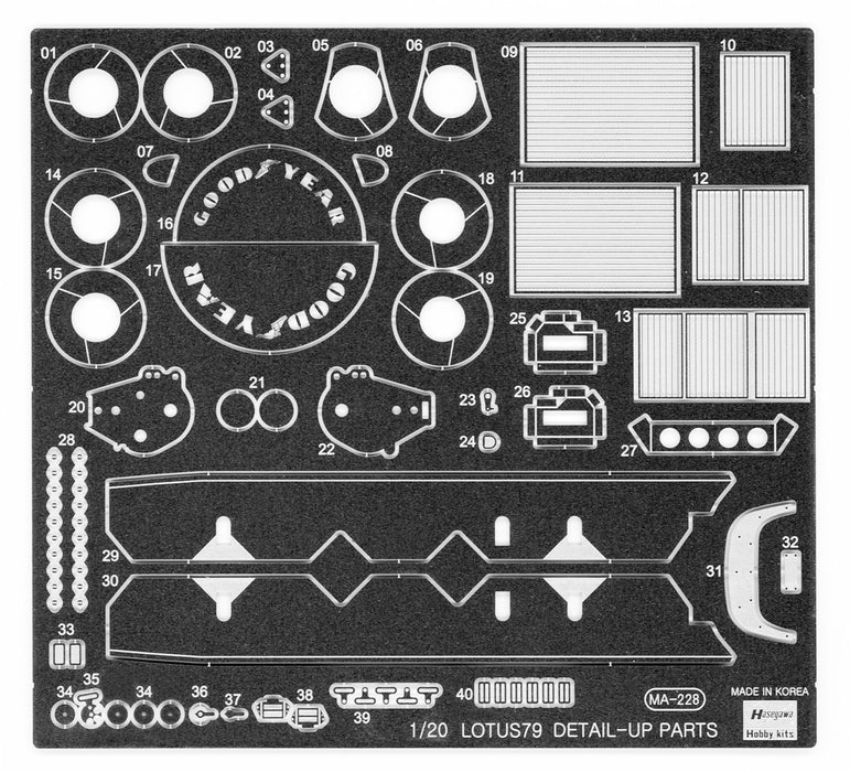 Hasegawa Qg43 721432 Photo Etched Parts For Lotus 79 1/20 Scale Model Parts