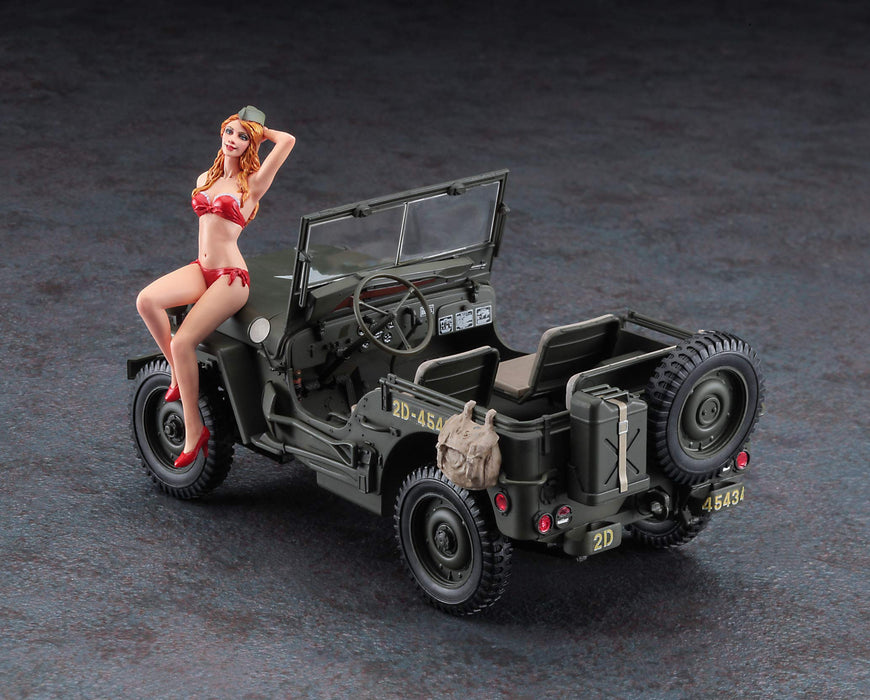 HASEGAWA 22497 1/4-Ton 4X4 Truck W/Blond Girl Figure Bausatz im Maßstab 1:24