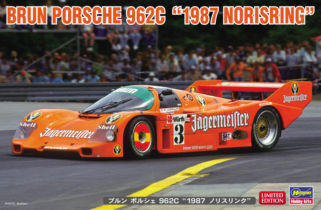 HASEGAWA 1/24 Brun Porsche 962C '1987 Norisring' Plastikmodell
