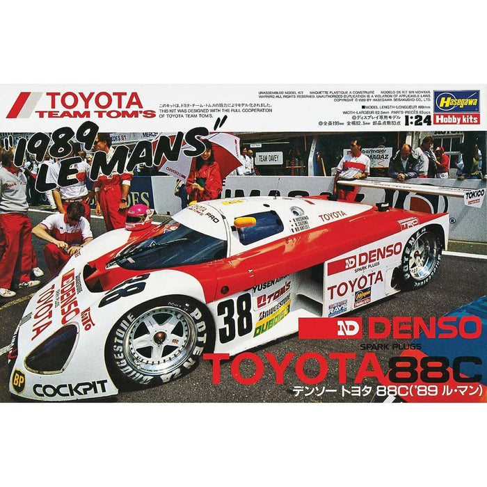 Hasegawa 20235 Denso Toyota 88C ('89) Le Mans 1/24 Voitures de course à l'échelle plastique