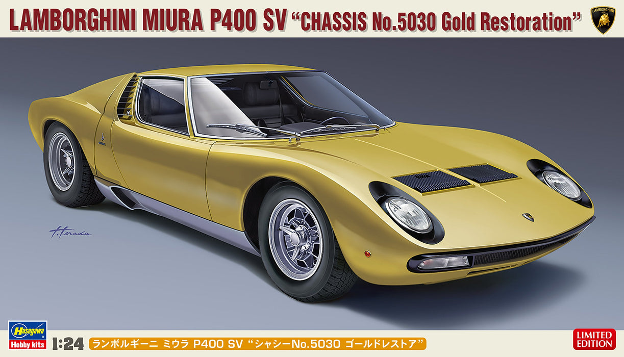 HASEGAWA 20319 Lamborghini Miura P400 Sv 'Chassis No.5030' Gold Restore 1/24 Scale Kit
