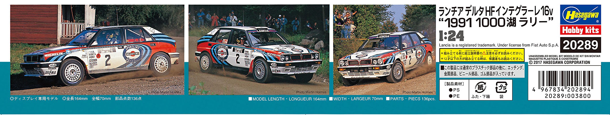 HASEGAWA 20289 Lancia Delta Hf Integrale 16V 1991 1000 Lakes Rally Bausatz im Maßstab 1:24