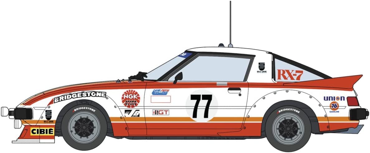 HASEGAWA 1/24 Mazda Savannah Rx-7 Sa22C 1979 Daytona Auto Nr. 77 Kunststoffmodell