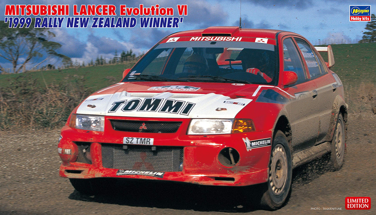 Hasegawa 20415 Mitsubishi Lancer Evolution VI 1999 Rally New Zealand Winner Kit échelle 1/24