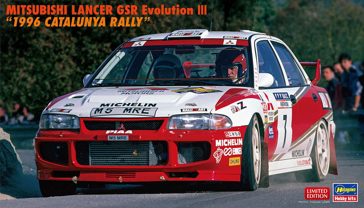 HASEGAWA 1/24 Mitsubishi Lancer Gsr Evolution 3 '1996 Catalunya Rally' Modèle en plastique