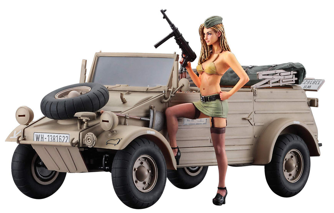 HASEGAWA 1/24 Pkw.K1 Kubelwagen Type 82 W/Blond Girl Figure Modèle en plastique