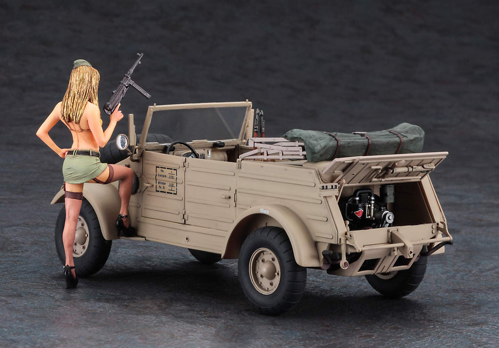 HASEGAWA 1/24 Pkw.K1 Kubelwagen Type 82 W/Blond Girl Figur Plastikmodell