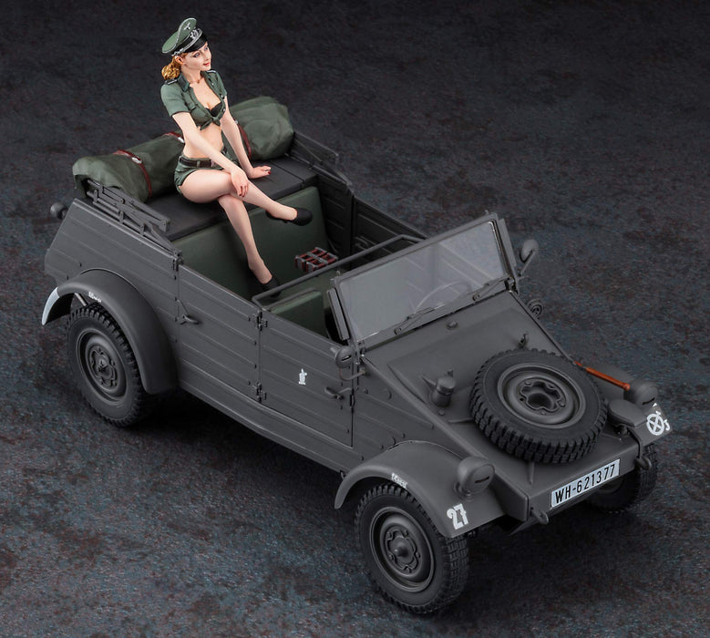 HASEGAWA 22534 Pkw.K1 Kubelwagen Type 82 avec figurine de fille blonde à l'échelle 1/24