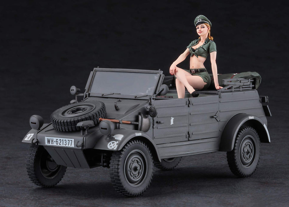 HASEGAWA 22534 Pkw.K1 Kubelwagen Type 82 W/Blonde Girl Figure 1/24 Scale Kit