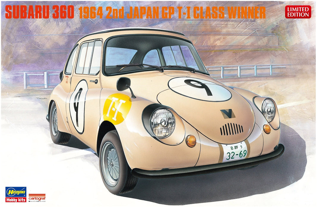 Hasegawa 20322 Subaru 360 1964 2. Japan GP T-1 Klasse Sieger, Modellbausatz im Maßstab 1/24
