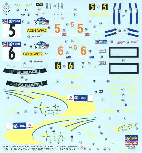 HASEGAWA 20454 Subaru Impreza Wrc 2005 2005 Rally Mexico Winner 1/24 Scale Kit