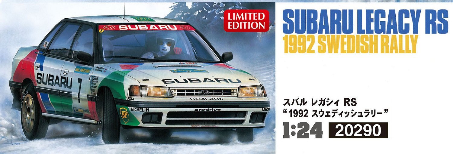 HASEGAWA 20290 Subaru Legacy Rs 1992 Swedish Rally Bausatz im Maßstab 1:24