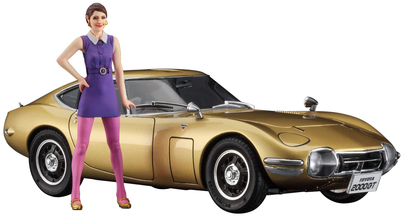 HASEGAWA 1/24 Toyota 2000Gt 'Gold' W/60'S Girls Model Figure Plastic Model