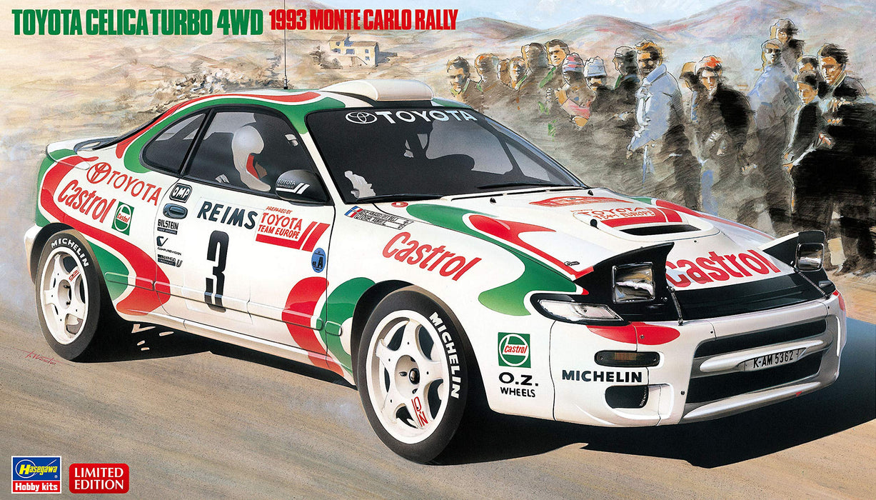 HASEGAWA 20401 Toyota Celica Turbo 4WD 1993 Rallye Monte Carlo Bausatz im Maßstab 1:24