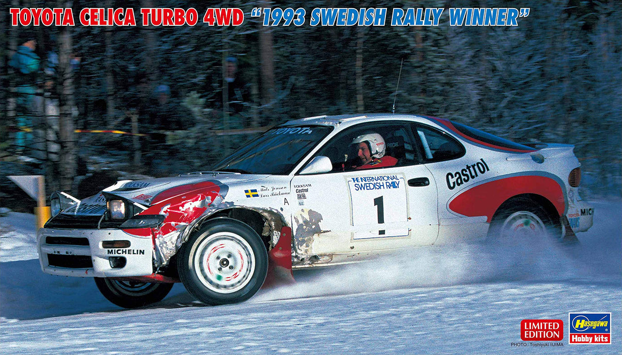 Hasegawa 1/24 Toyota Celica Turbo 4Wd 1993 Voiture de course à l'échelle gagnante du rallye suédois