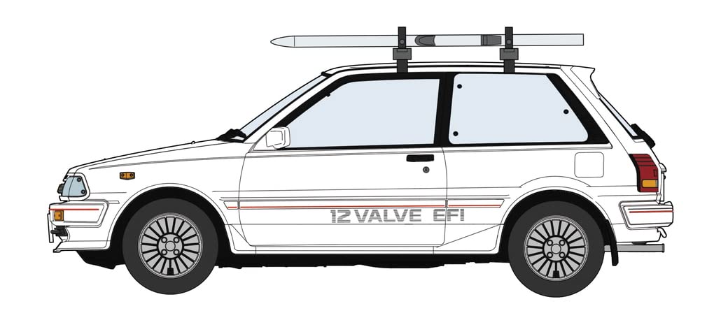 HASEGAWA 1/24 Toyota Starlet Ep71 Si White Limited 3Door Ski Equipment Ver. Plastic Model
