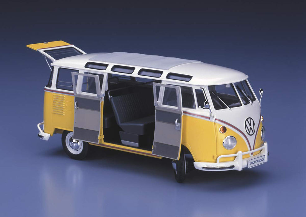 Hasegawa 1/24 Volkswagen Type 2 Minibus (1963) Modèle de bus japonais en plastique intérieur complet