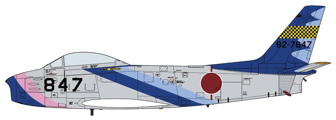 Hasegawa 1/48 F-86F-40 Sabre Blue Impulse Japon Asdf Avion à ailes peintes Modèle en plastique 07526