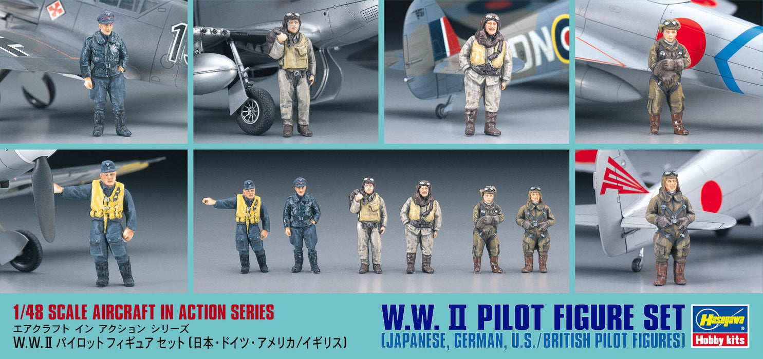 HASEGAWA X48-7 WW II Ww2 Pilot Figure Set Bausatz im Maßstab 1/48