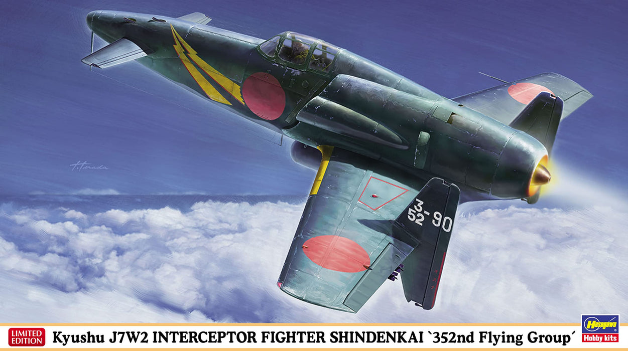 HASEGAWA 1/48 Kyushu J7W2 Interceptor Shinden Kai "352Nd Flying Corps" Plastikmodell