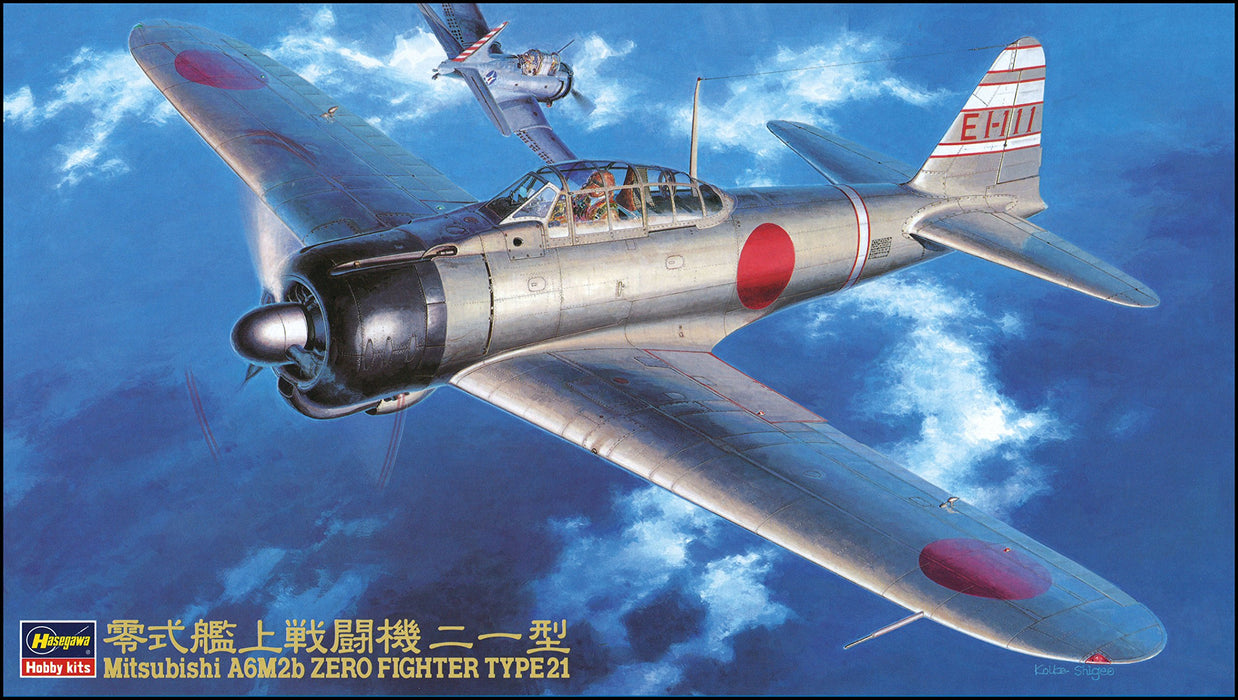 HASEGAWA 1/48 Mitsubishi A6M2B Zero Fighter Type 21 Plastic Model