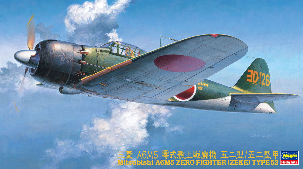 HASEGAWA 1/48 Mitsubishi A6M5 Zero Fighter Zeke Type 52 Kunststoffmodell