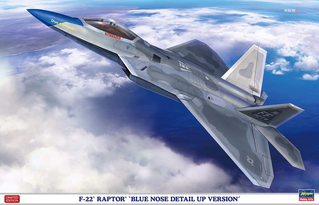 HASEGAWA 1/48 F22 Raptor Blue Nose Detail Up Ver. Plastikmodell