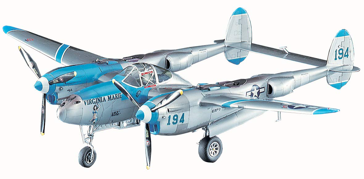 HASEGAWA 1/48 P-38J Lightning 'Virginia Marie' modèle en plastique de chasseur de l'armée de l'air américaine