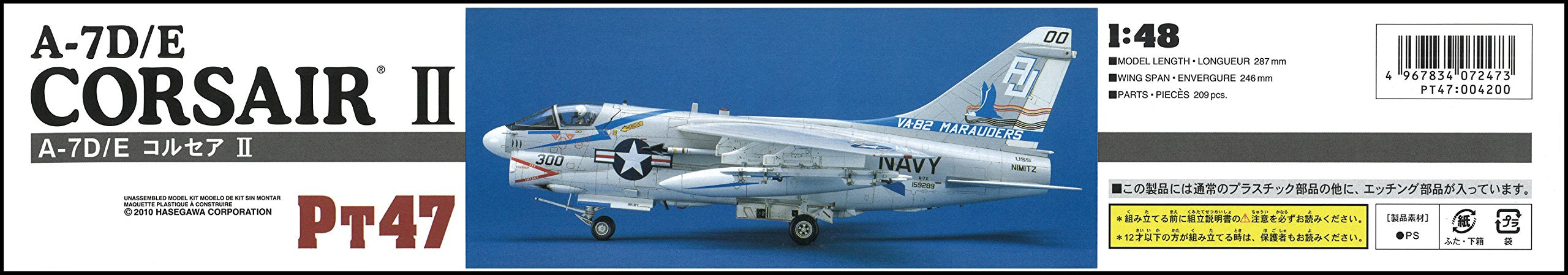 HASEGAWA 1/48 A-7D/E Consair Ii US Air Force/Navy Attacker Plastique Modèle