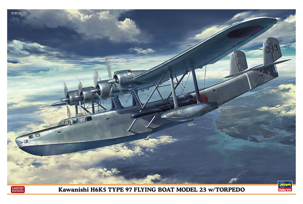 HASEGAWA 02163 Kawanishi H6K5 Type 97 Flying Boat Model 23 With Torpedo 1/72 Scale Kit