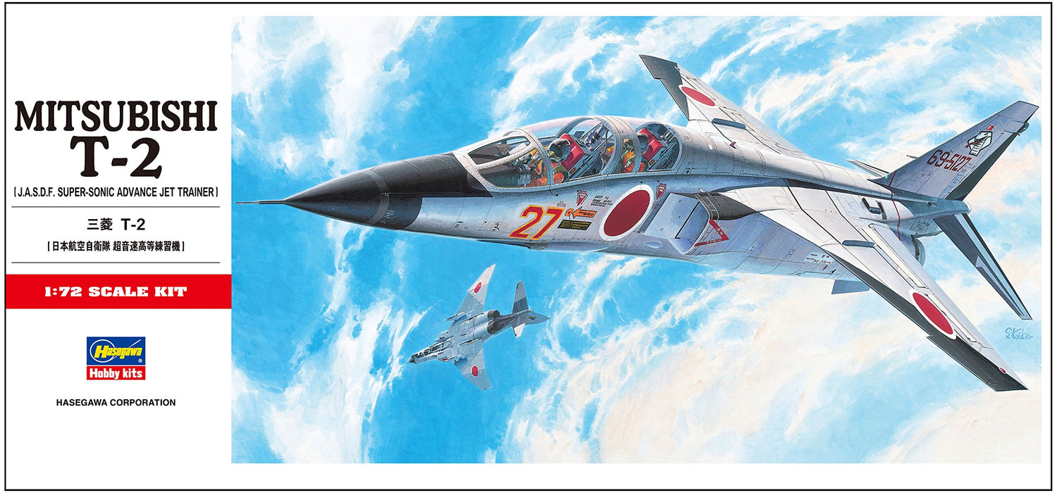 HASEGAWA 1/72 Mitsubishi T-2 J.A.S.D.F. Super-Sonic Advance Jet Trainer Plastic Model