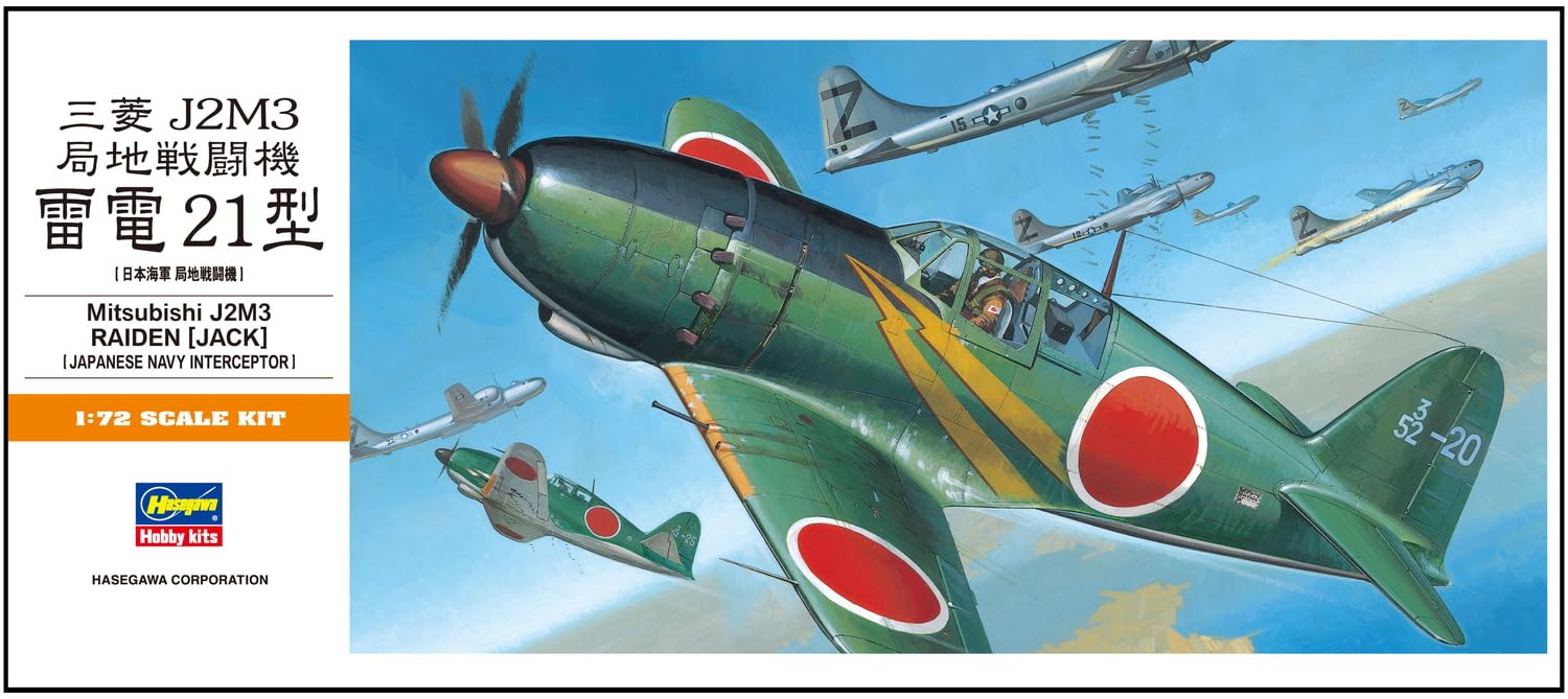 Hasegawa, Maßstab 1/72, Mitsubishi J2M3 Raiden, lokales Kampfflugzeug der japanischen Marine