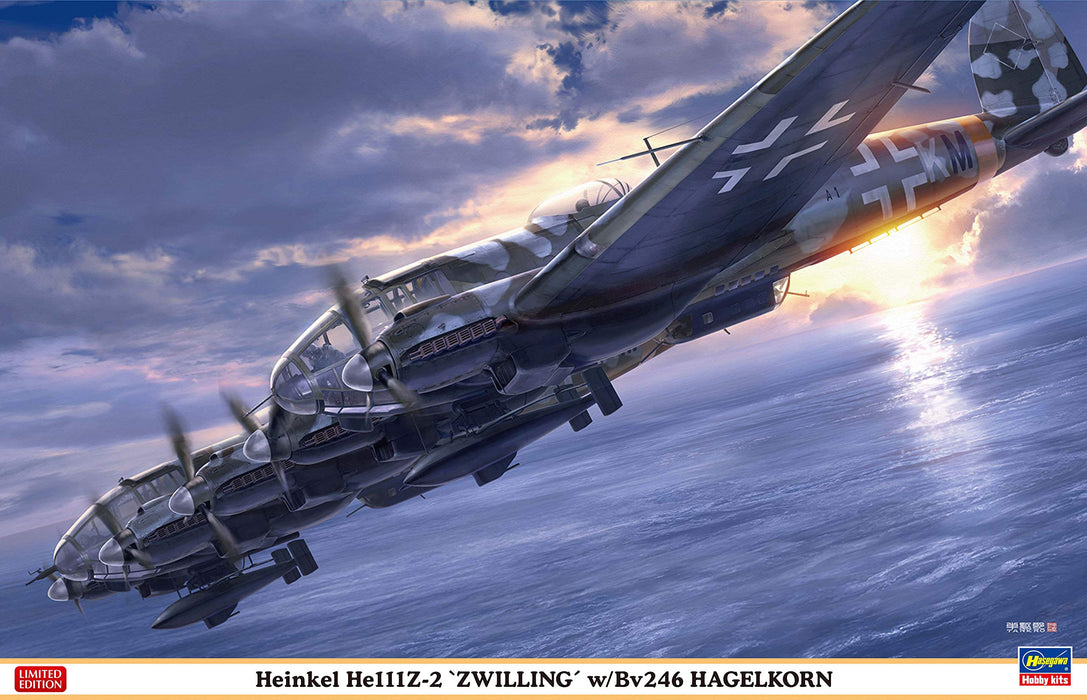 HASEGAWA 02305 Heinkel He111Z-2 Zwilling W/Bv246 Hagelkorn 1/72 Scale Kit