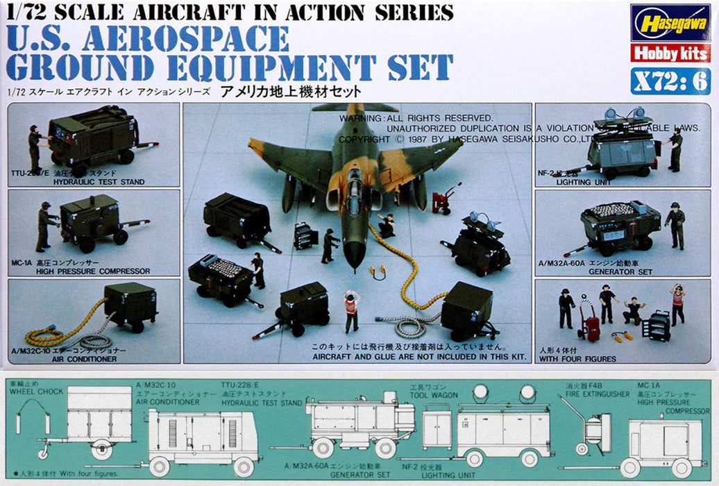 HASEGAWA X72-6 Kit d'équipement au sol aérospatial américain à l'échelle 1/72