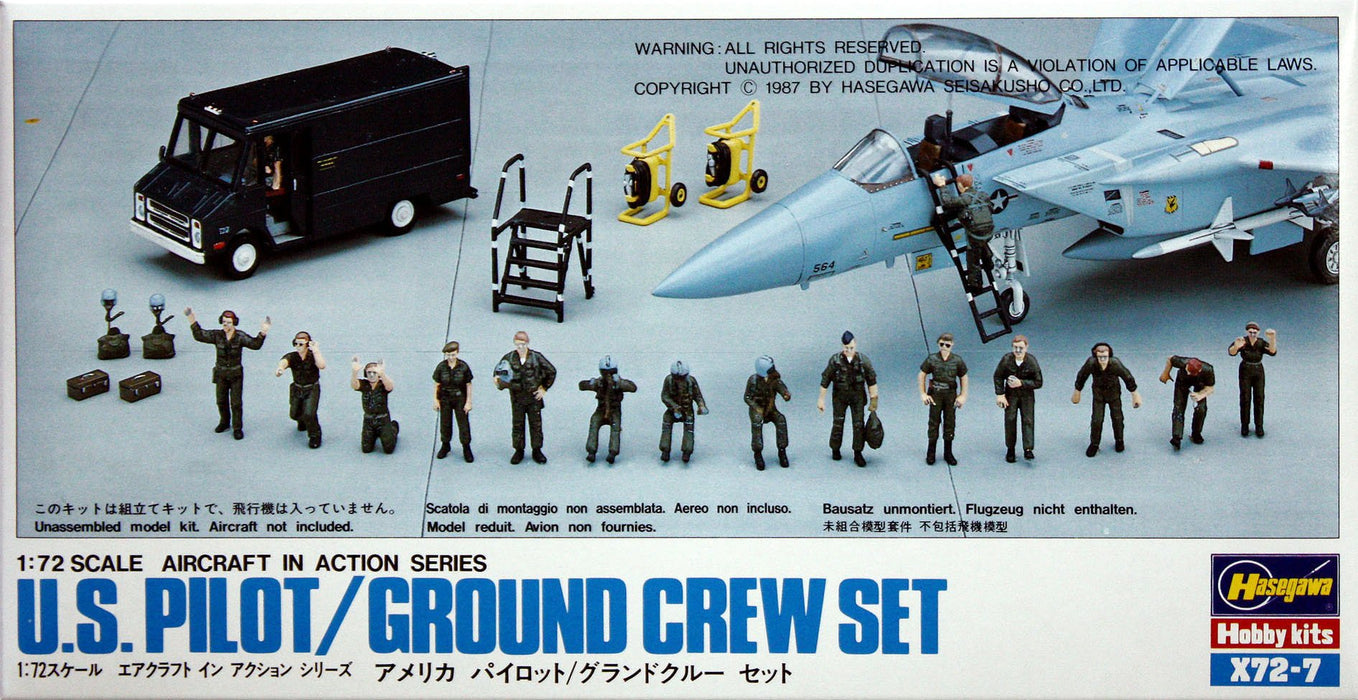 HASEGAWA 1/72 U.S. Pilot/Ground Crew Set Plastic Model