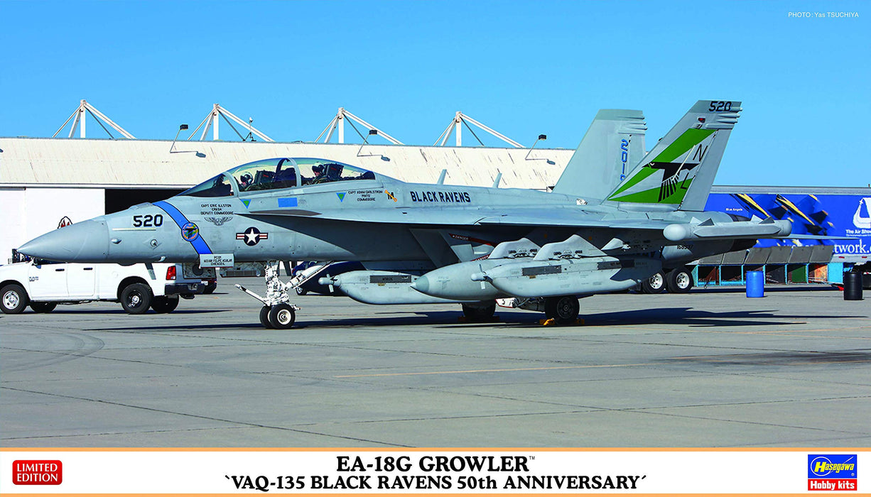 HASEGAWA 02351 Ea-18G Growler „Vaq-135 Black Ravens 50th Anniversary“ Bausatz im Maßstab 1:72