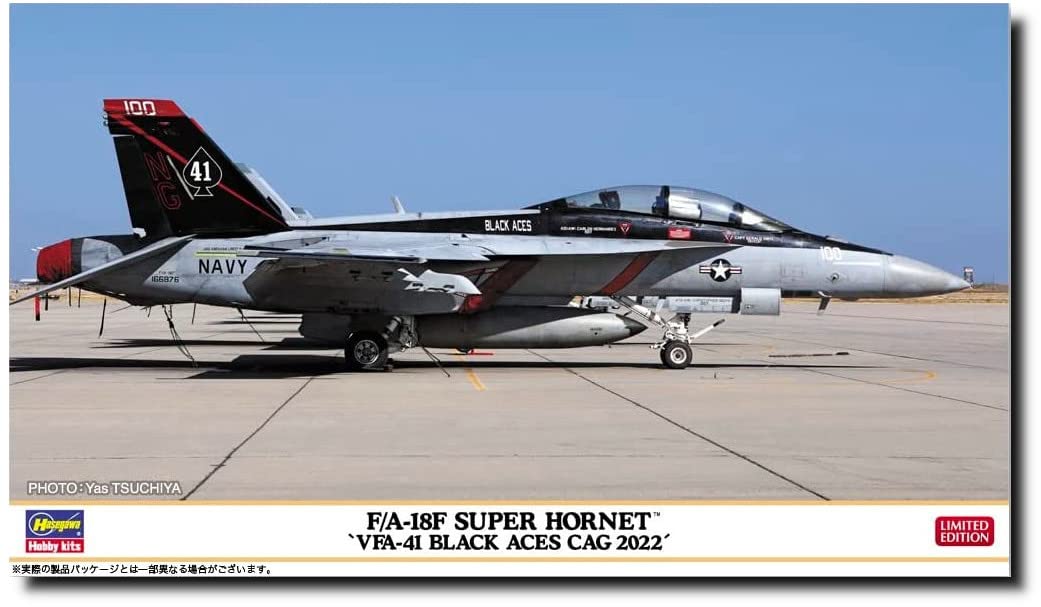 Hasegawa 1/72 Us Navy F/A-18F Super Hornet Vfa-41 Black Aces Cag 2022 Plastic Model 02429