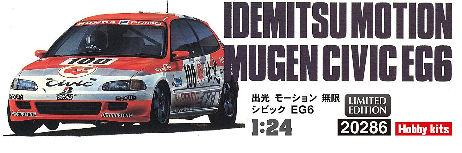 Hasegawa 20286 Idemitsu Motion Mugen Civic Eg6 1/24 Plastikauto-Modellbausätze