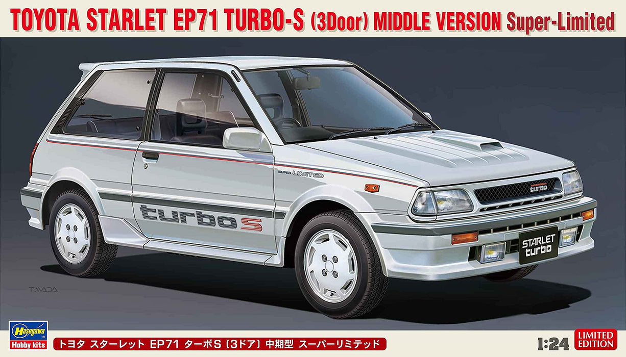 HASEGAWA 1/24 Toyota Starlet Ep71 Turbo S 3 Türen Super Limited Plastikmodell