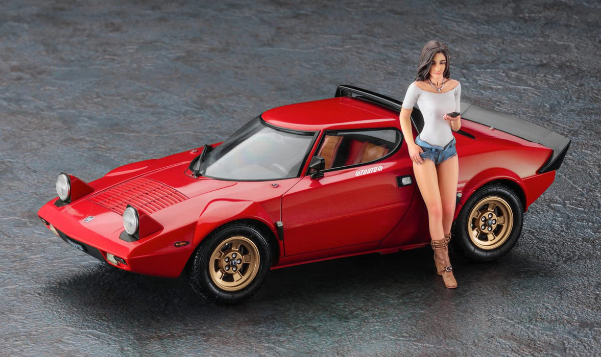 Hasegawa 1/24 Lancia Stratos Hf Stradale W/Italian Girl Figure Scale Plastic Model
