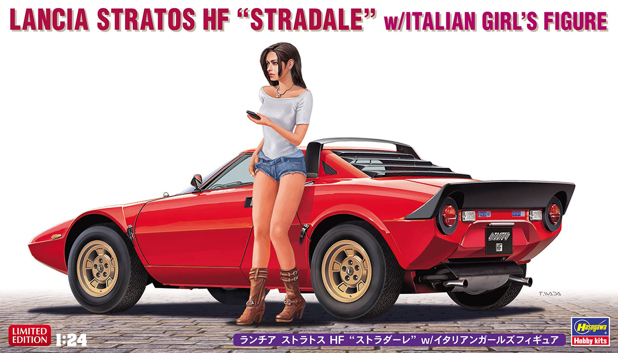 Hasegawa 1/24 Lancia Stratos Hf Stradale mit italienischer Mädchenfigur, Maßstab, Plastikmodell