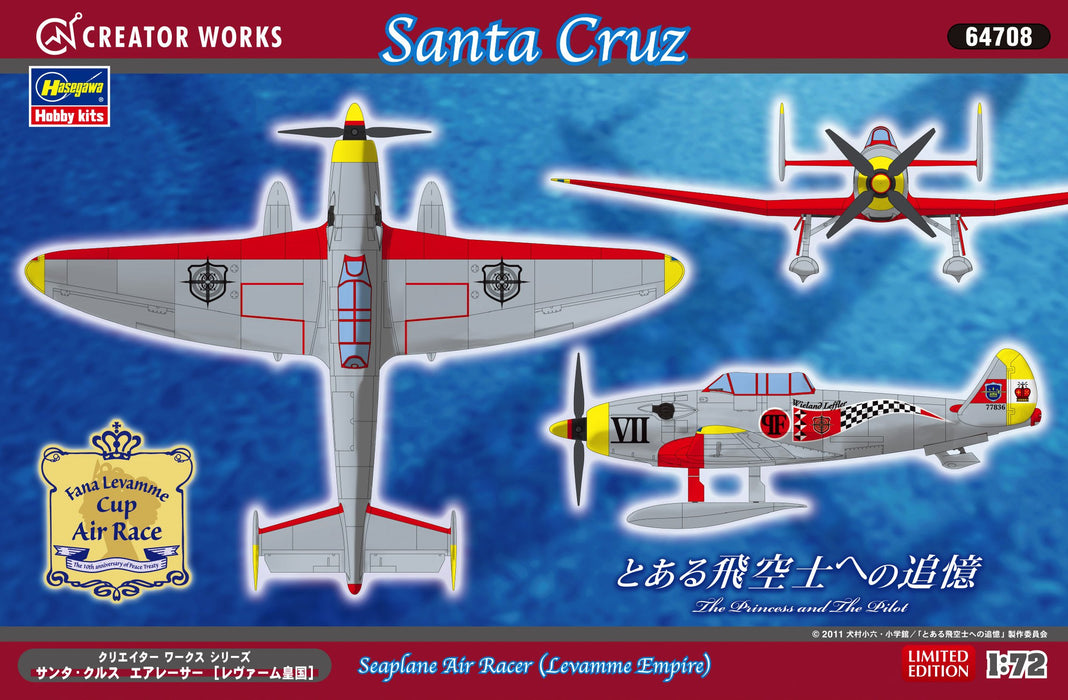 HASEGAWA 64708 Santa Cruz Seaplane Air Racer Levamme Empire 1/72 Scale Kit