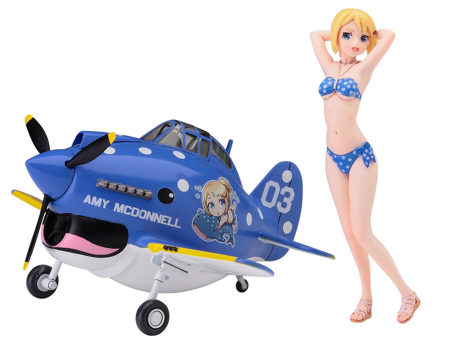 HASEGAWA Sp382 Egg Girls Collection No.3 Amy Mcdonnell W/P-40 Warhawk 1/20 Scale Kit