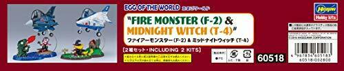 Hasegawa Egg World Fire Monster F-2 &amp; Midnight Witch T-4 Maßstabsloser Kunststoff